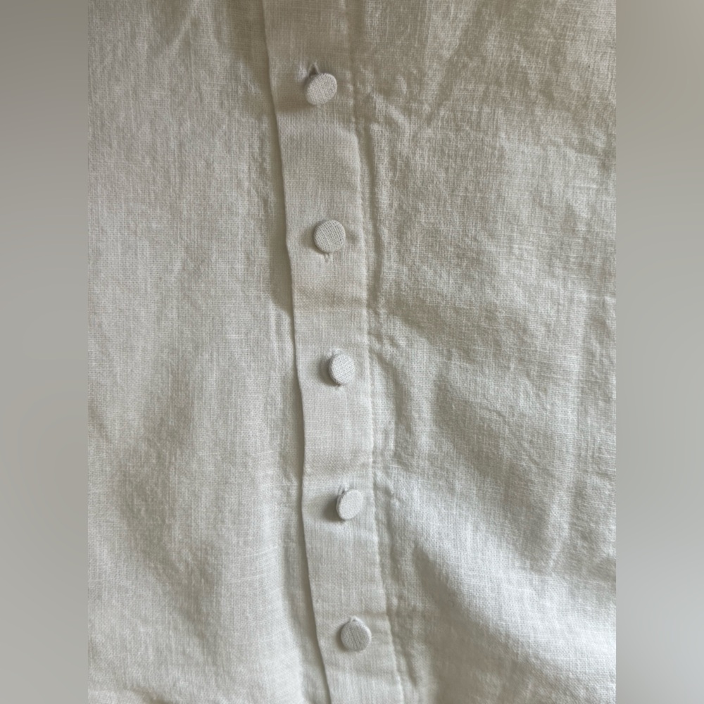 A&F white linen blend button details 100% cotton skort Mini Dress jumpsuit - Picture 6 of 6